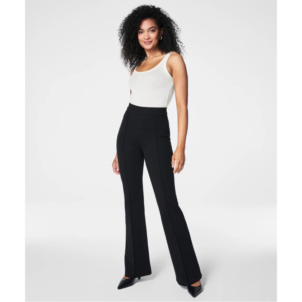 Spanx SPANXsmooth PerfectFit High Rise Pull On Ponte Flare Pant Black Medium